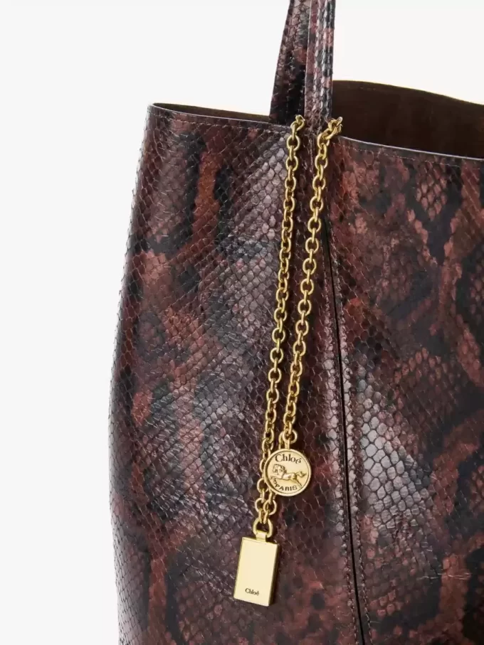 Bolso tote Chloé Spin en piel efecto pitón Bolso tote Chloé Spin en piel efecto pitón