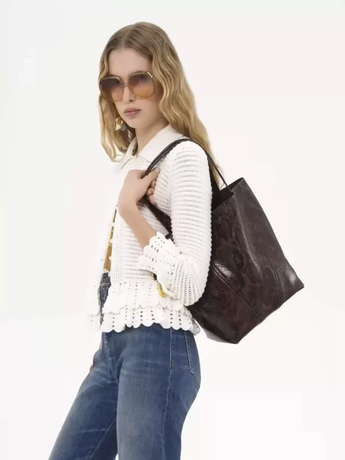 Bolso tote Chloé Spin en piel efecto pitón Bolso tote Chloé Spin en piel efecto pitón