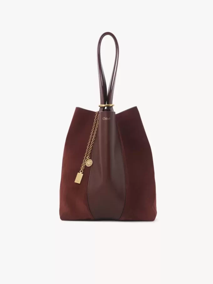 Bolso tote Chloé Spin en piel granulada y ante Bolso tote Chloé Spin en piel granulada y ante