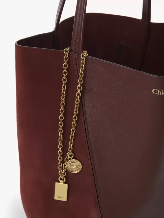 Bolso tote Chloé Spin en piel granulada y ante Bolso tote Chloé Spin en piel granulada y ante