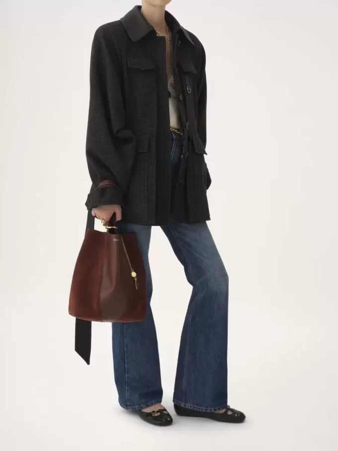 Bolso tote Chloé Spin en piel granulada y ante Bolso tote Chloé Spin en piel granulada y ante