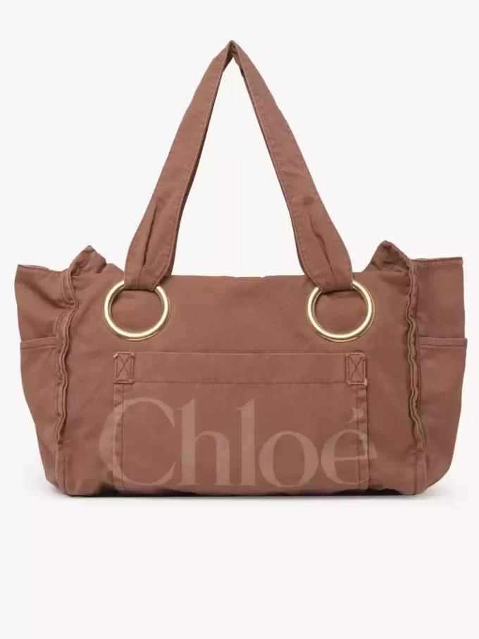 Bolso tote grande Chloé Plage de algodón Bolso tote grande Chloé Plage de algodón