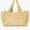 Bolso tote grande Chloé Plage de algodón Bolso tote grande Chloé Plage de algodón