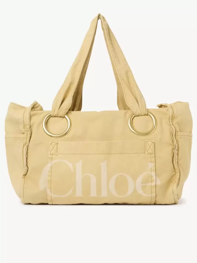 Bolso tote grande Chloé Plage de algodón Bolso tote grande Chloé Plage de algodón