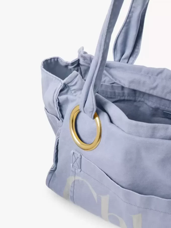 Bolso tote grande Chloé Plage de algodón Bolso tote grande Chloé Plage de algodón
