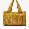 Bolso tote grande Chloé Plage en tejido de rizo jacquard