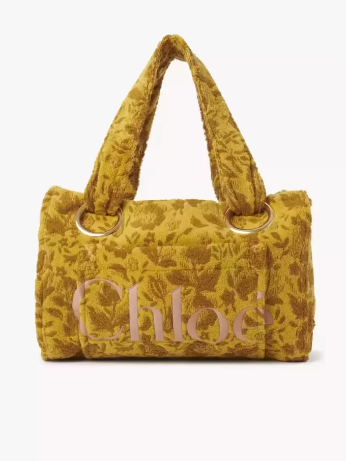 Bolso tote grande Chloé Plage en tejido de rizo jacquard