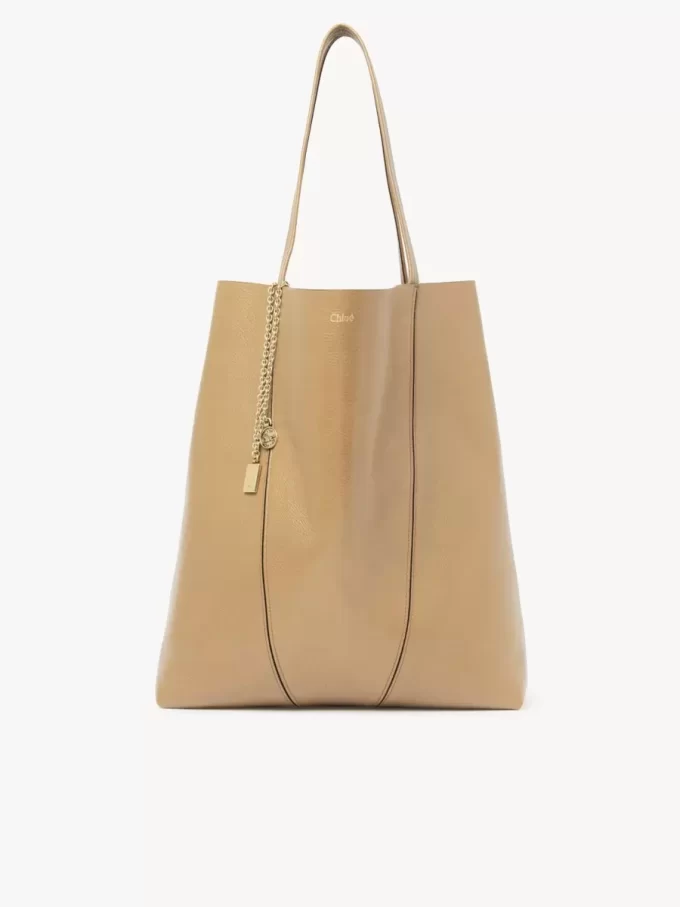 Bolso tote grande Chloé Spin de piel granulada