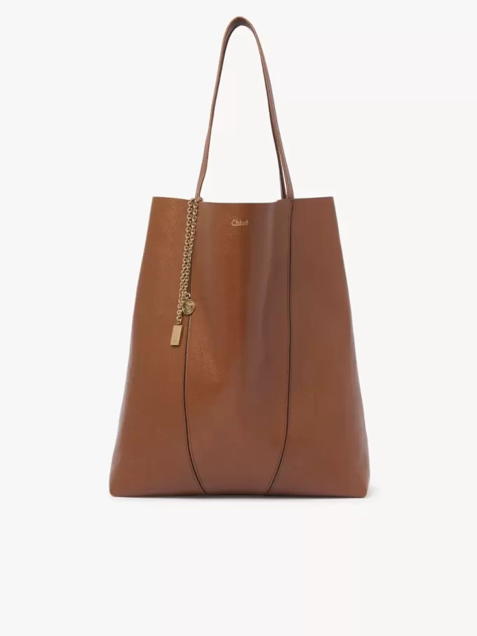 Bolso tote grande Chloé Spin de piel granulada