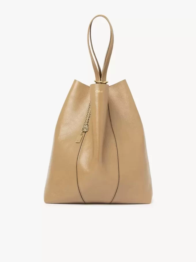 Bolso tote grande Chloé Spin de piel granulada