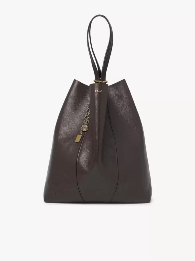 Bolso tote grande Chloé Spin de piel granulada