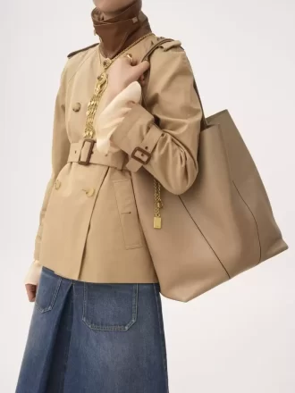 Bolso tote grande Chloé Spin de piel granulada