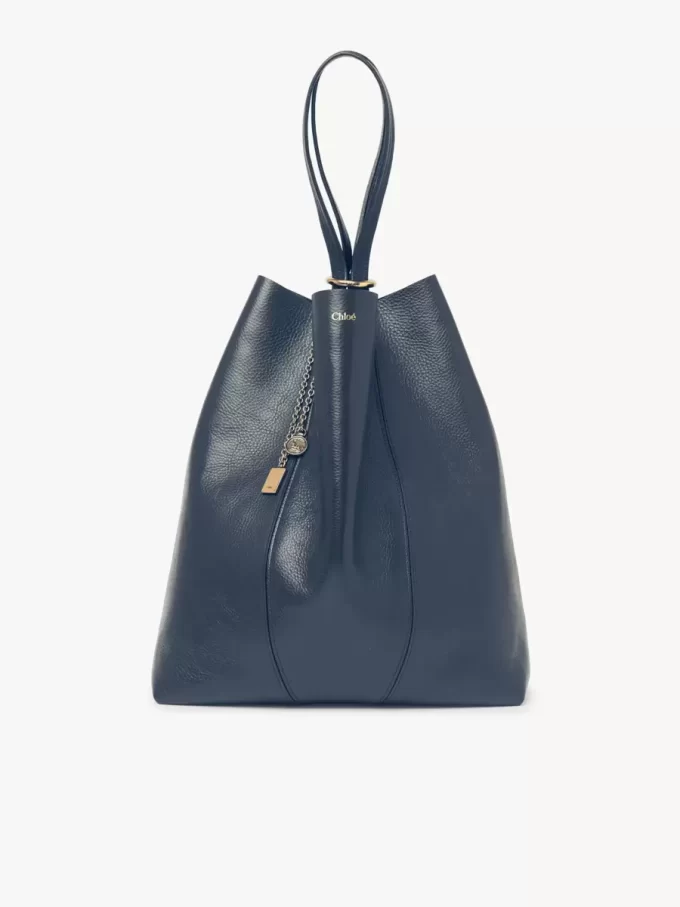 Bolso tote grande Chloé Spin de piel granulada Bolso tote grande Chloé Spin de piel granulada