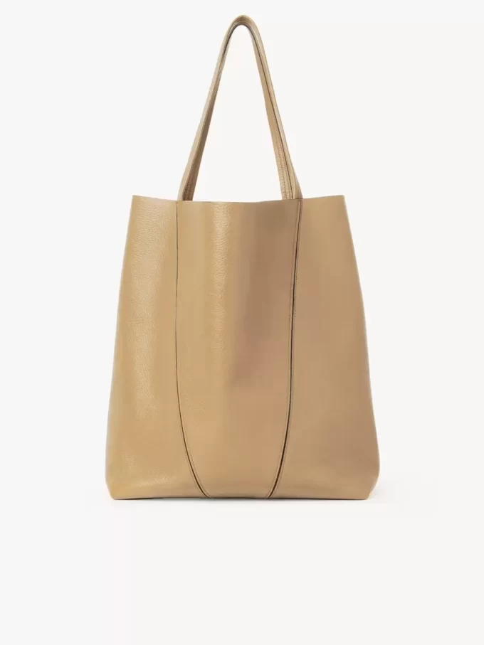 Bolso tote grande Chloé Spin de piel granulada