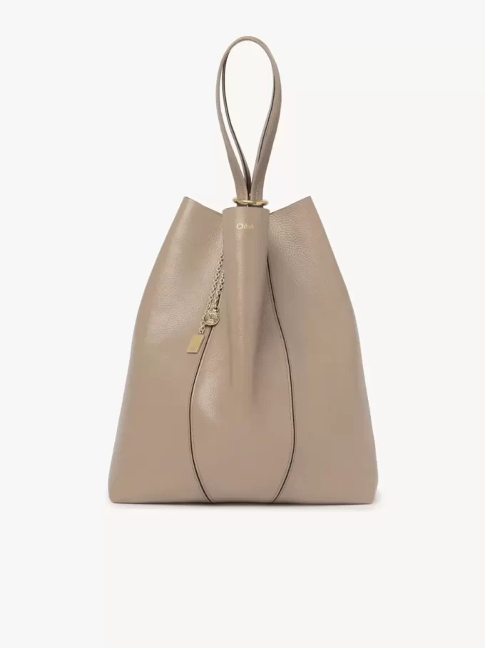 Bolso tote grande Chloé Spin de piel granulada