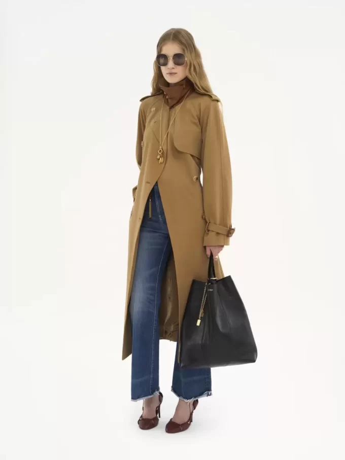 Bolso tote grande Chloé Spin de piel granulada Bolso tote grande Chloé Spin de piel granulada