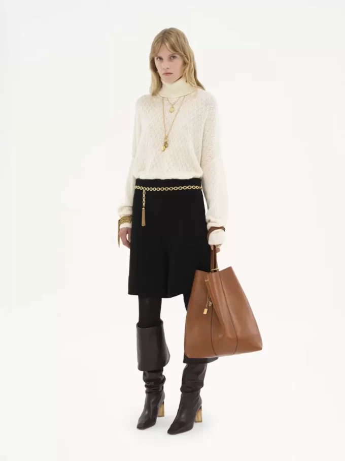 Bolso tote grande Chloé Spin de piel granulada