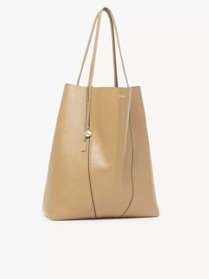 Bolso tote grande Chloé Spin de piel granulada