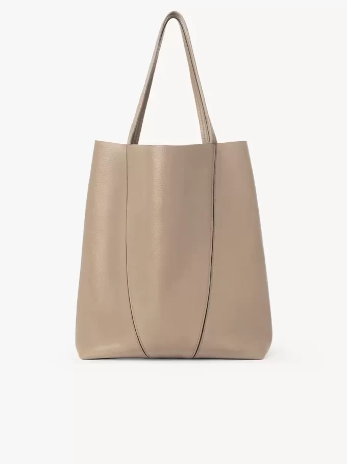Bolso tote grande Chloé Spin de piel granulada