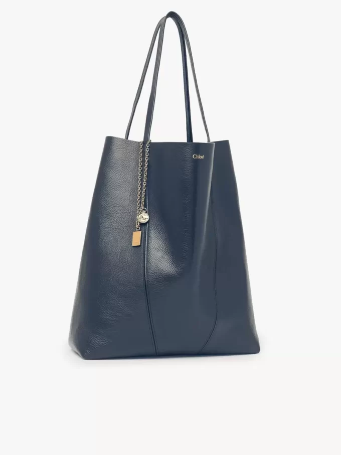 Bolso tote grande Chloé Spin de piel granulada Bolso tote grande Chloé Spin de piel granulada