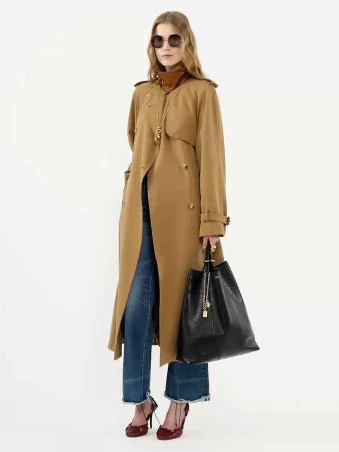 Bolso tote grande Chloé Spin de piel granulada Bolso tote grande Chloé Spin de piel granulada