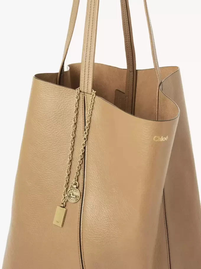 Bolso tote grande Chloé Spin de piel granulada