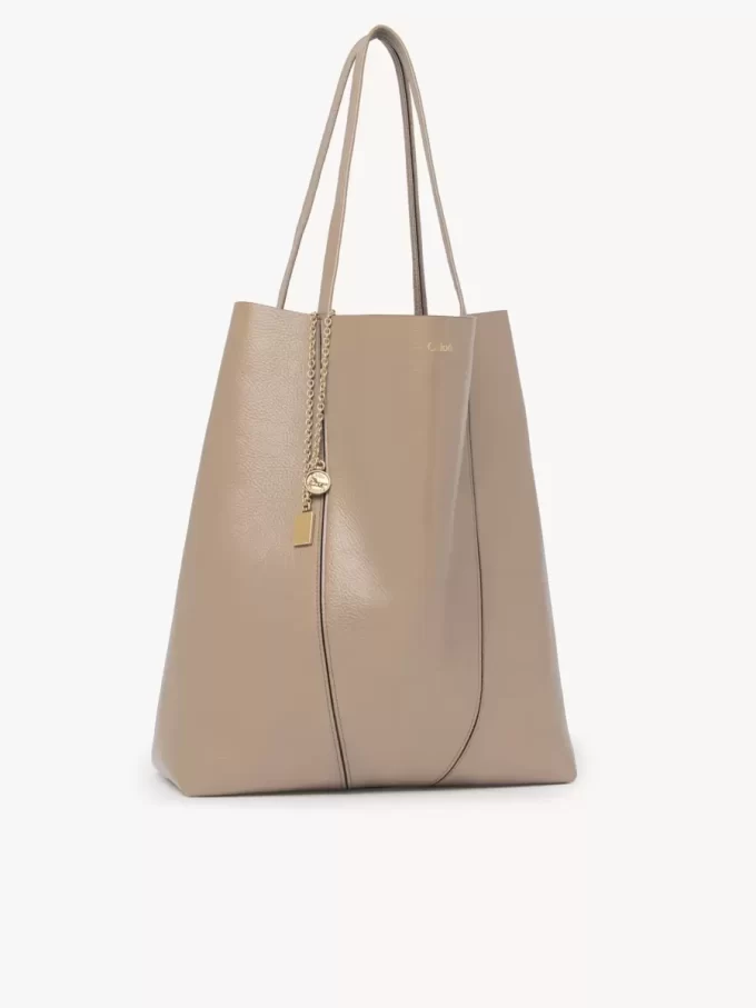 Bolso tote grande Chloé Spin de piel granulada