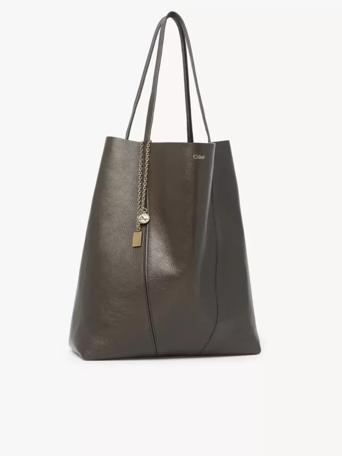 Bolso tote grande Chloé Spin de piel granulada