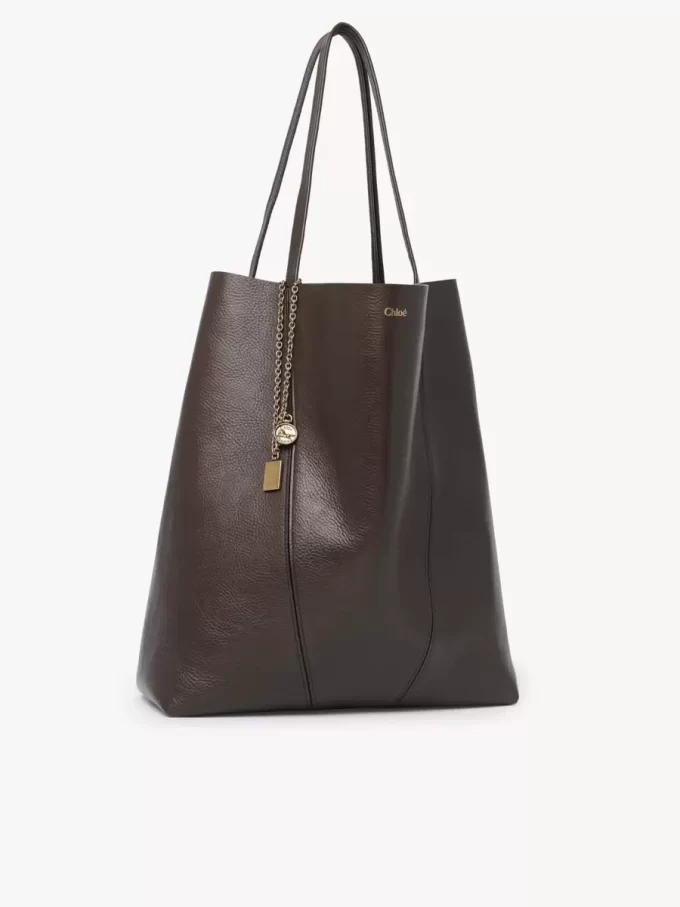 Bolso tote grande Chloé Spin de piel granulada