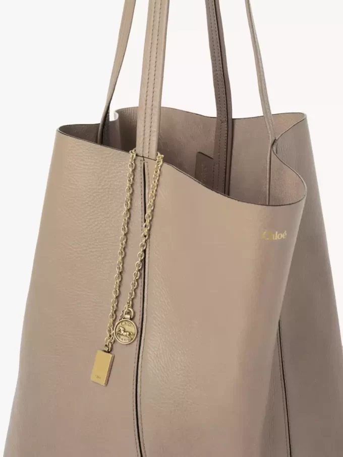 Bolso tote grande Chloé Spin de piel granulada