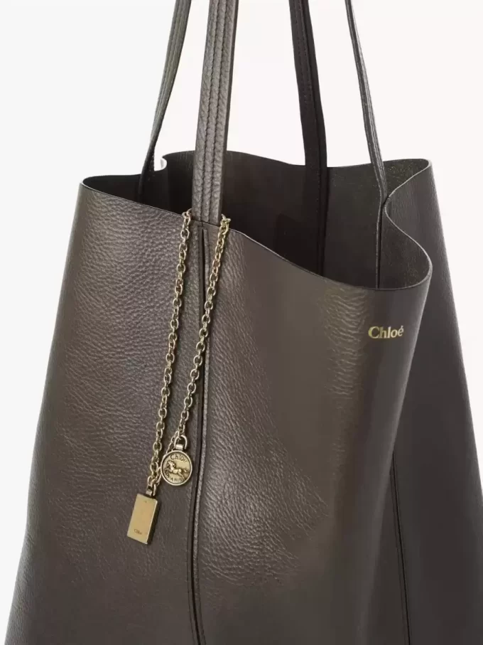Bolso tote grande Chloé Spin de piel granulada