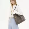 Bolso tote grande Chloé Spin de piel granulada