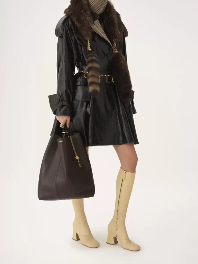 Bolso tote grande Chloé Spin de piel granulada