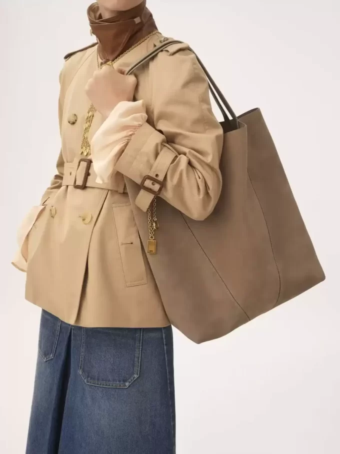 Bolso tote grande Chloé Spin en piel de ante Bolso tote grande Chloé Spin en piel de ante