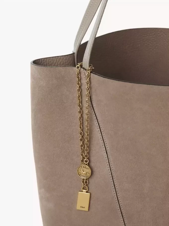 Bolso tote grande Chloé Spin en piel de ante Bolso tote grande Chloé Spin en piel de ante