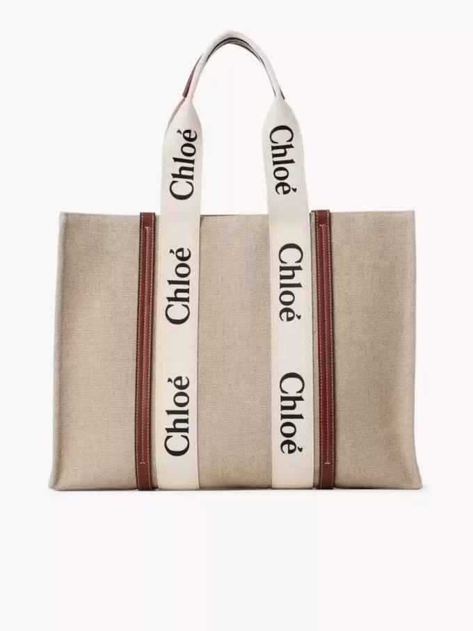 Bolso tote grande Woody en lino Bolso tote grande Woody en lino