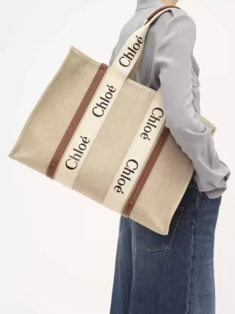 Bolso tote grande Woody en lino
