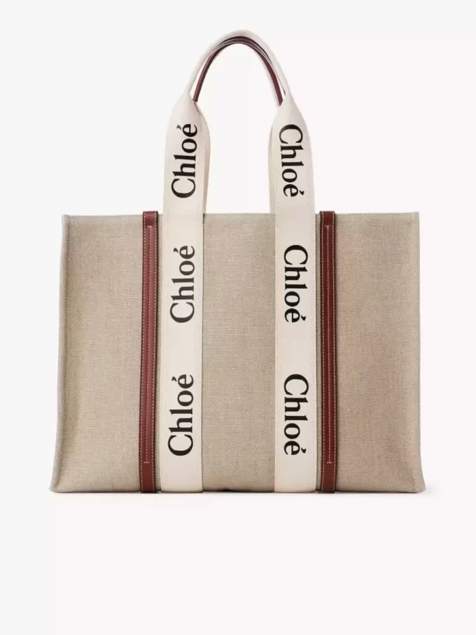 Bolso tote grande Woody en lino Bolso tote grande Woody en lino