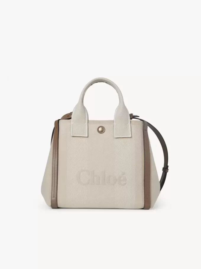 Bolso tote pequeño Chloé Carry de lona Bolso tote pequeño Chloé Carry de lona
