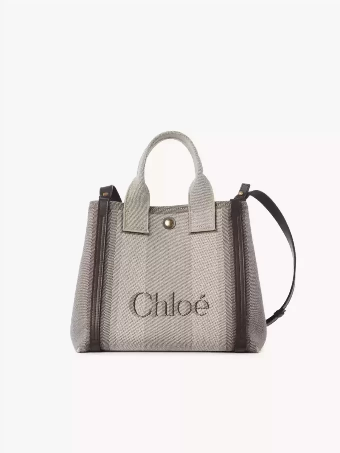 Bolso tote pequeño Chloé Carry de lona Bolso tote pequeño Chloé Carry de lona