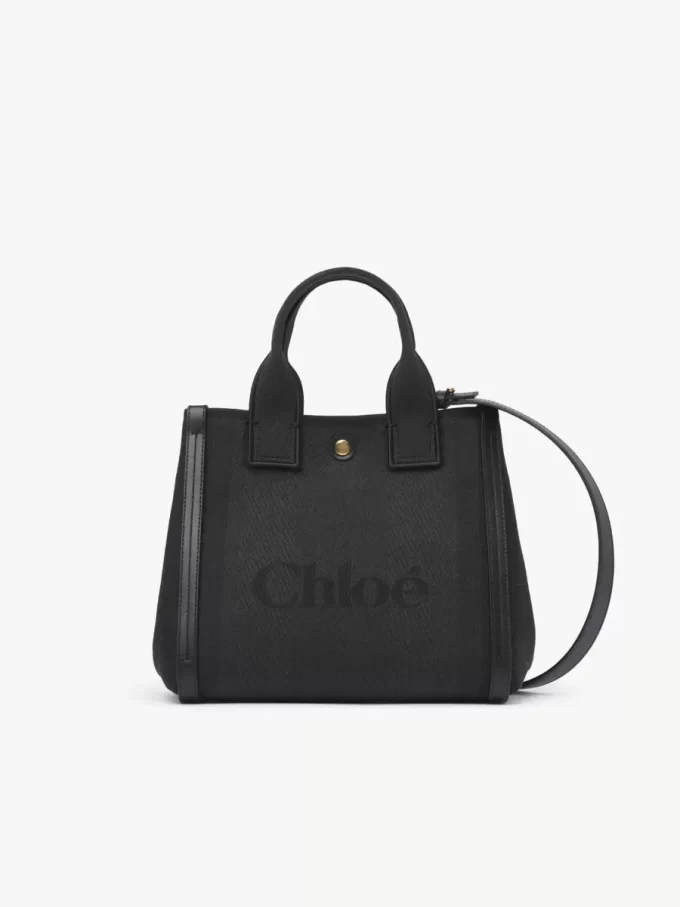 Bolso tote pequeño Chloé Carry de lona Bolso tote pequeño Chloé Carry de lona
