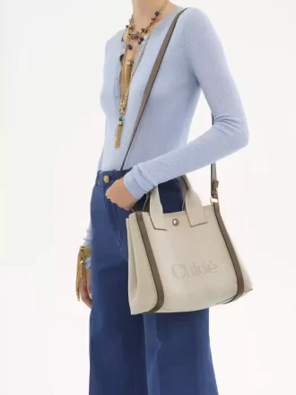 Bolso tote pequeño Chloé Carry de lona