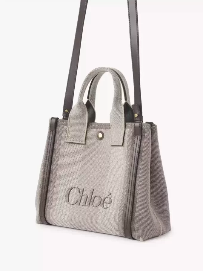 Bolso tote pequeño Chloé Carry de lona Bolso tote pequeño Chloé Carry de lona