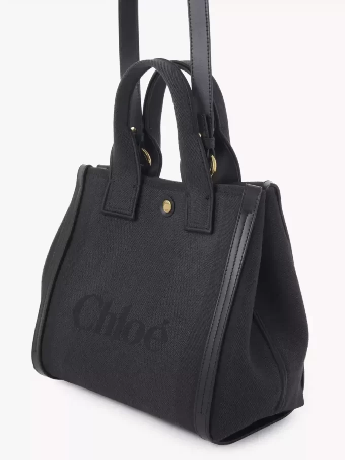 Bolso tote pequeño Chloé Carry de lona Bolso tote pequeño Chloé Carry de lona