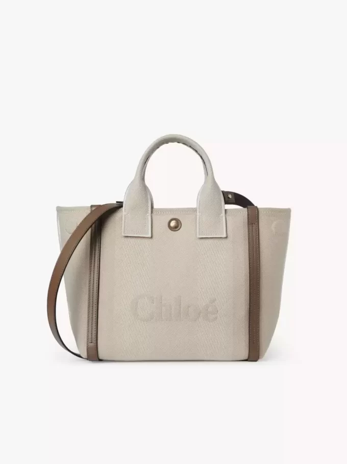 Bolso tote pequeño Chloé Carry de lona Bolso tote pequeño Chloé Carry de lona