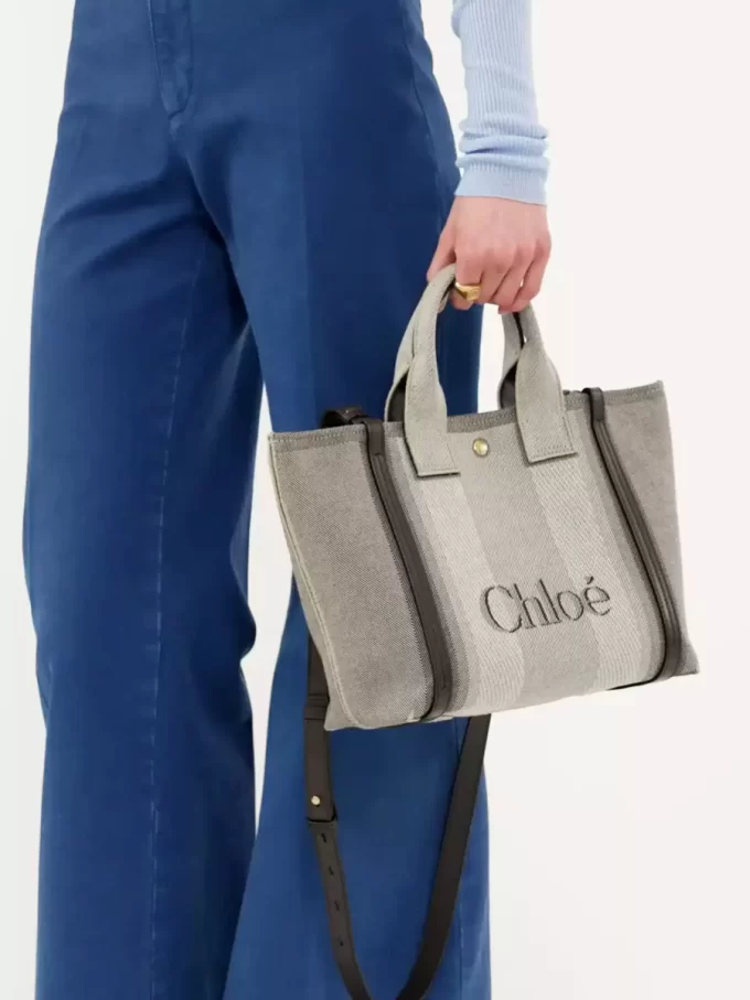 Bolso tote pequeño Chloé Carry de lona Bolso tote pequeño Chloé Carry de lona