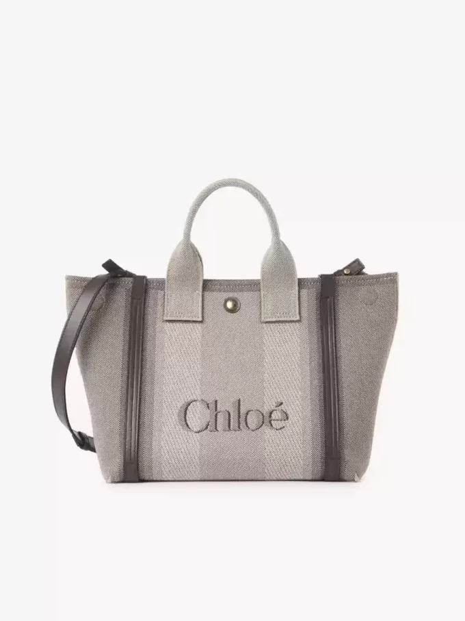 Bolso tote pequeño Chloé Carry de lona Bolso tote pequeño Chloé Carry de lona