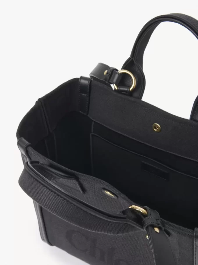 Bolso tote pequeño Chloé Carry de lona Bolso tote pequeño Chloé Carry de lona