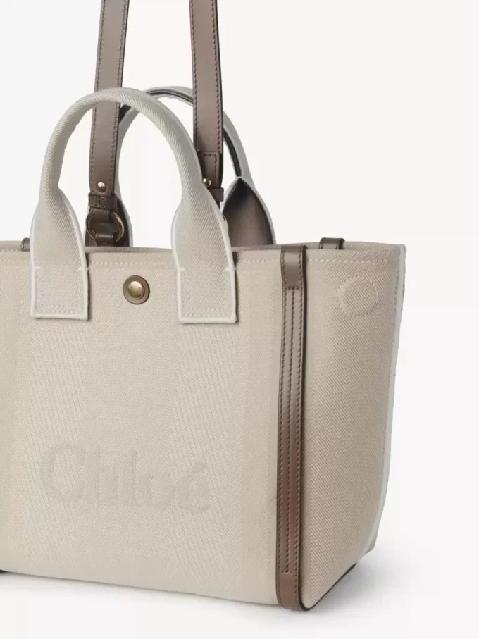 Bolso tote pequeño Chloé Carry de lona Bolso tote pequeño Chloé Carry de lona
