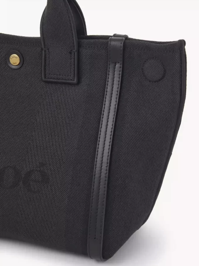 Bolso tote pequeño Chloé Carry de lona Bolso tote pequeño Chloé Carry de lona